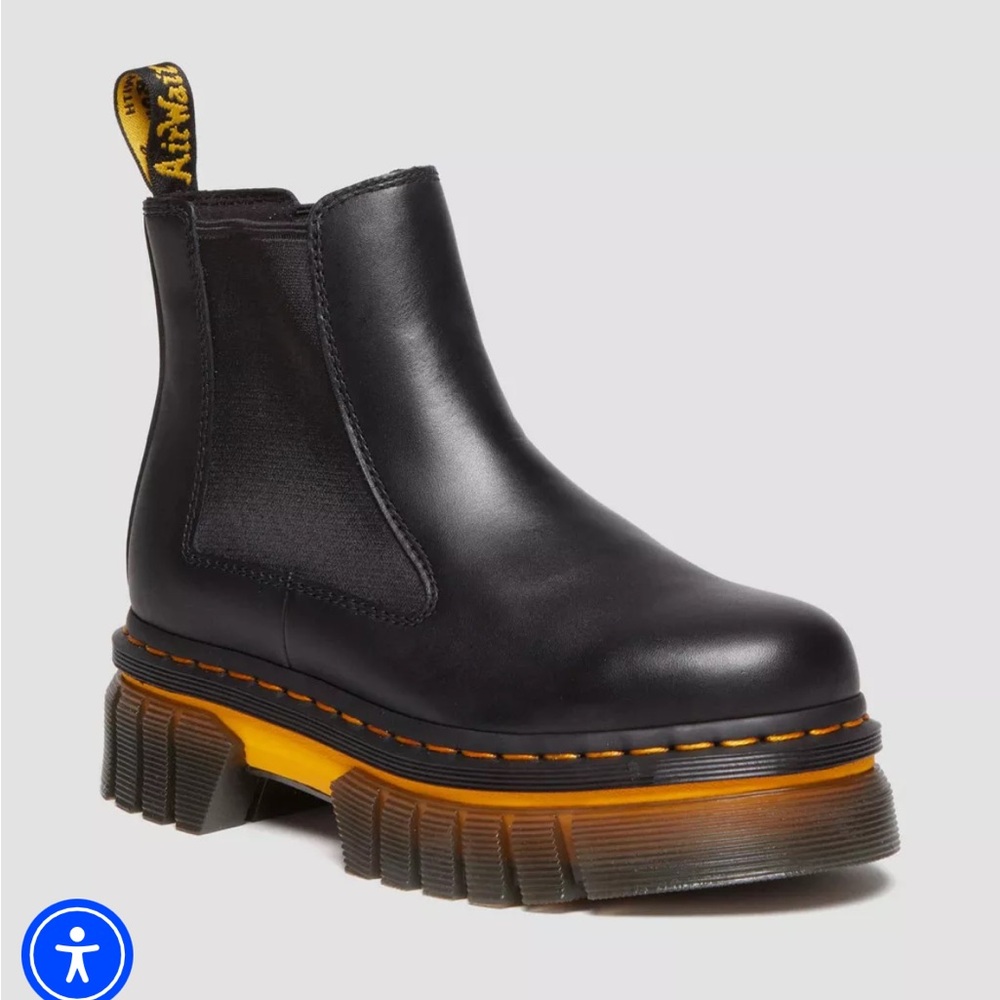 Dr. Martens Audrick Black and Yellow Chunky Chelsea Bootstrap New
